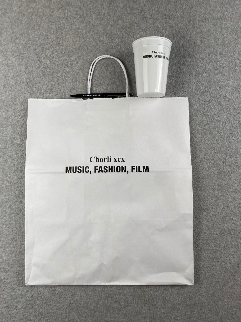 Charli xcx Music, Fashion Film Listening Party Promotional Bag Pen Cup